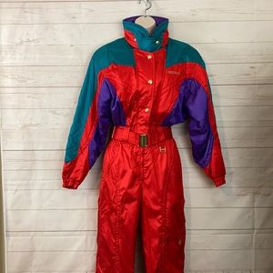Descente Sz 6 Vintage 80’s Colorful Retro Ski Suit